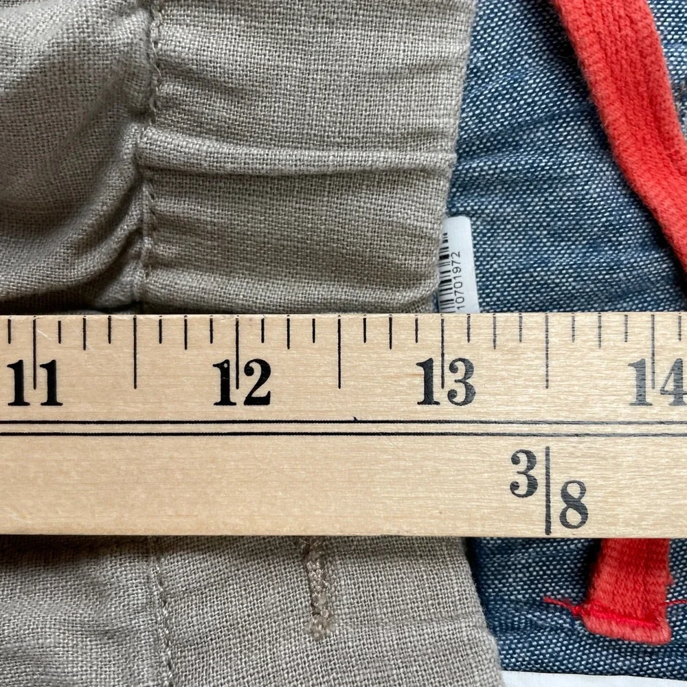 Cova Pants Mens XL Tan Linen Blend H15007 Casual Straight Leg Elastic Waist